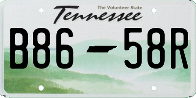 TN license plate B8658R