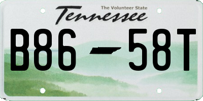 TN license plate B8658T