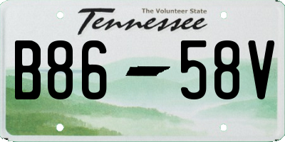 TN license plate B8658V