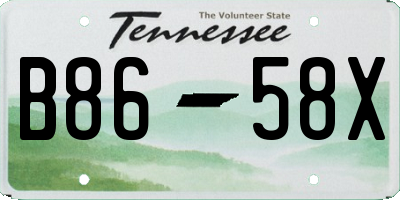 TN license plate B8658X