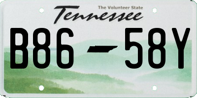 TN license plate B8658Y