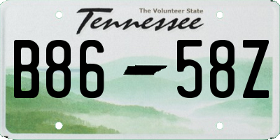 TN license plate B8658Z