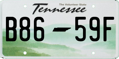 TN license plate B8659F
