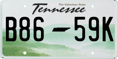 TN license plate B8659K