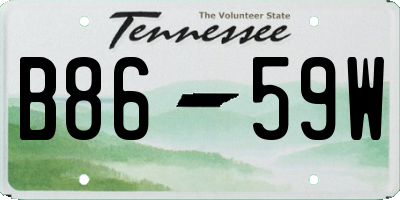 TN license plate B8659W