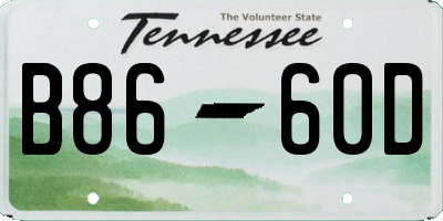 TN license plate B8660D