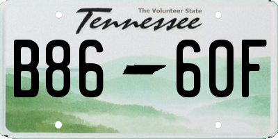 TN license plate B8660F