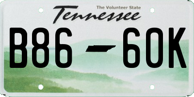 TN license plate B8660K