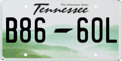 TN license plate B8660L