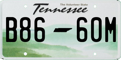 TN license plate B8660M