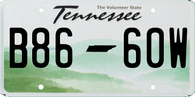 TN license plate B8660W
