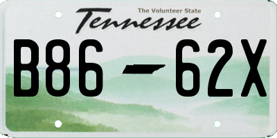 TN license plate B8662X
