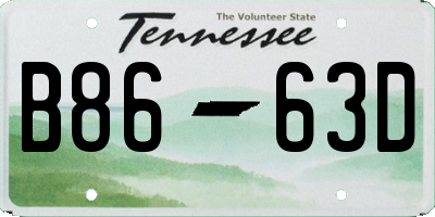TN license plate B8663D