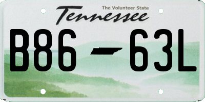TN license plate B8663L