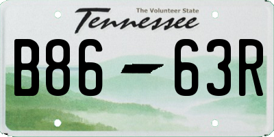 TN license plate B8663R