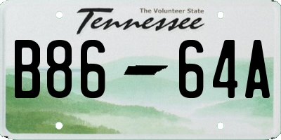 TN license plate B8664A
