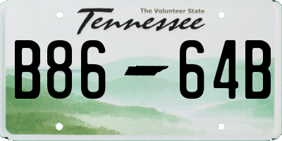 TN license plate B8664B
