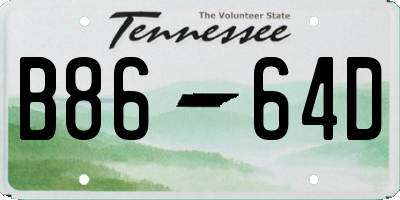 TN license plate B8664D