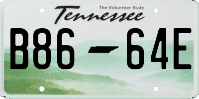 TN license plate B8664E