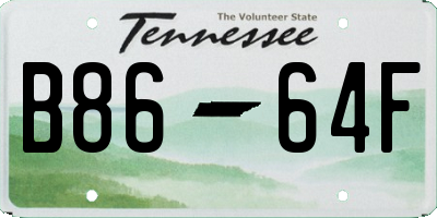 TN license plate B8664F