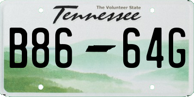 TN license plate B8664G