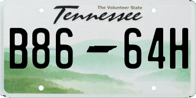TN license plate B8664H