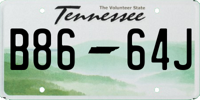 TN license plate B8664J
