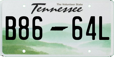 TN license plate B8664L