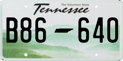 TN license plate B8664O
