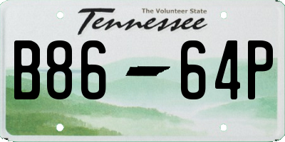 TN license plate B8664P