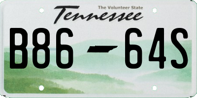 TN license plate B8664S