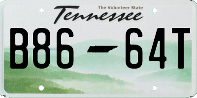 TN license plate B8664T