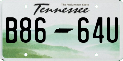 TN license plate B8664U