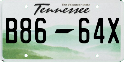 TN license plate B8664X