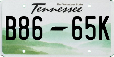 TN license plate B8665K