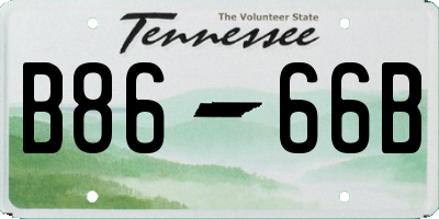 TN license plate B8666B