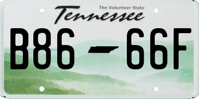 TN license plate B8666F
