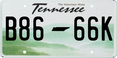 TN license plate B8666K