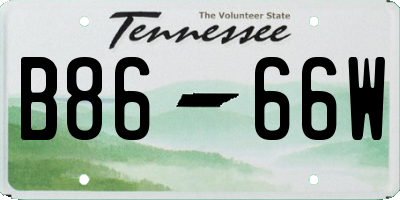 TN license plate B8666W