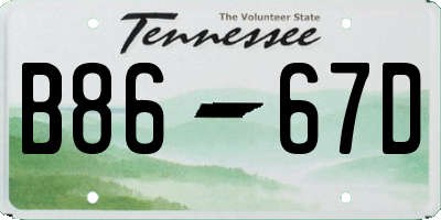TN license plate B8667D