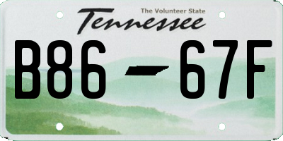 TN license plate B8667F