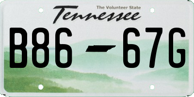 TN license plate B8667G