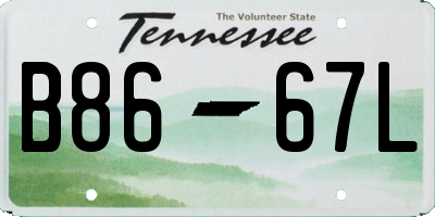 TN license plate B8667L