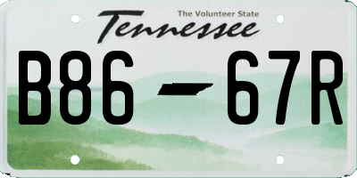 TN license plate B8667R