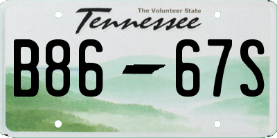 TN license plate B8667S