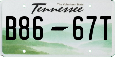 TN license plate B8667T