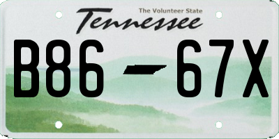 TN license plate B8667X
