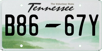 TN license plate B8667Y