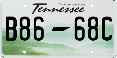 TN license plate B8668C