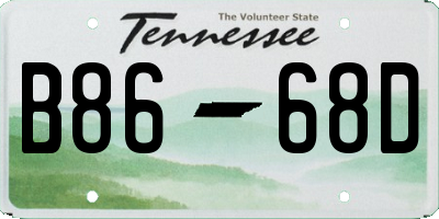 TN license plate B8668D